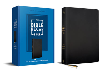 The Bible Recap 365-Day Chronological Study Bible - Genuine Black Leather