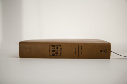 The Bible Recap 365-Day Chronological Study Bible - Brown Vegan Leather Softcover
