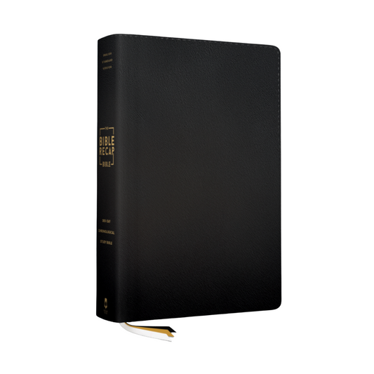 The Bible Recap 365-Day Chronological Study Bible - Genuine Black Leather